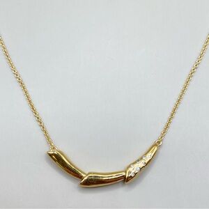 Pandora Shine 18K Gold over Sterling Silver Flower Stem Necklace
